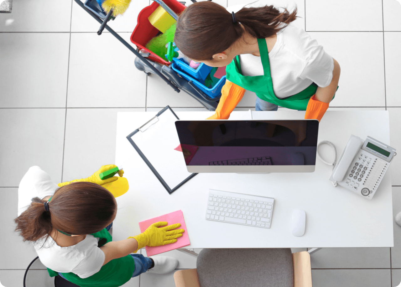 People cleaning